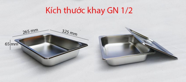 Khay buffet 1/2/6,5 inox cao cấp